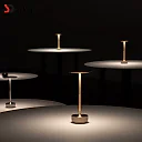 Aluminum Cordless Table Lamp, 4000mAh Rechargeable LED Touch Lamp with Stepless Dimming, Battery Operated Retro Lamp for Dining & Bedside