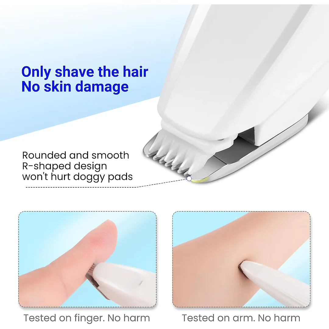 Dog Paw Trimmer with LED Light, Mini Rechargeable Dog Trimmer for Paw Pads, Face & Ears, Cordless Portable Pet Shaver