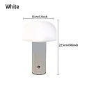 Cordless Mushroom Table Lamp, Rechargeable LED Lamp with 3 Color Temperatures & Dimming, Retro Battery Operated Bedside Lamp