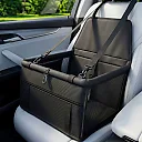 Dog Booster Seat for Car, Oxford Pet Car Seat for Small Dogs & Cats with Breathable Mesh & Adjustable Safety Straps, Black