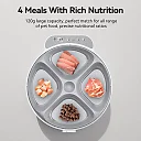 Automatic Cat Feeder for Wet Food, 4-Meal Timed Pet Feeder with Ice Packs to Keep Food Fresh, Cordless LCD Timer Feeder