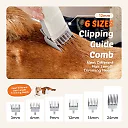 Dog Grooming Vacuum Kit, 2.5L Pet Grooming Vacuum with 3 Suction Modes & 5 Tools incl. Clipper, Low-Noise Dog Hair Vacuum, White