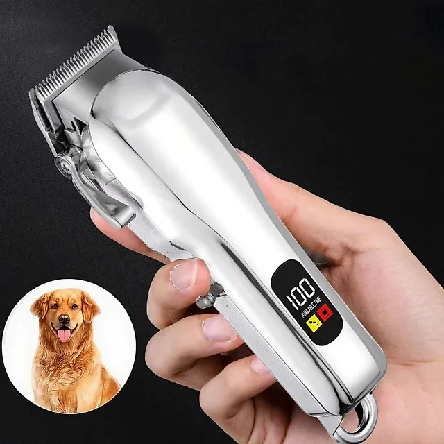 Professional Dog Clippers Cordless, Low-Noise Rechargeable Pet Hair Clipper for Dogs & Cats, Home Grooming Trimmer
