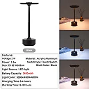 Cordless Lantern Table Lamp, Rechargeable LED Touch Lamp in Lantern or Slim Dome Style, Dimmable Battery Operated Lamp for Restaurant & Bedroom