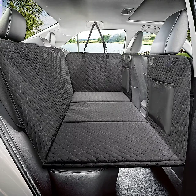 Hard Bottom Dog Seat Cover, Back Seat Extender for Large Dogs, Waterproof Detachable Car Platform for Cars & SUVs, 50 x 24 in