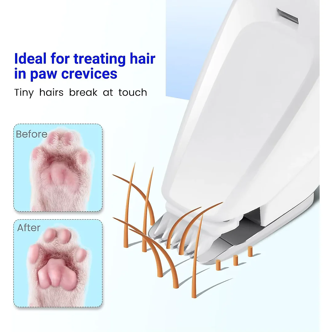 Dog Paw Trimmer with LED Light, Mini Rechargeable Dog Trimmer for Paw Pads, Face & Ears, Cordless Portable Pet Shaver