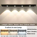 Rechargeable Under Cabinet Lights 2-Pack, Wireless Motion Sensor LED Light Bars with 3 Color Modes for Kitchen, Closet & Stairs
