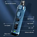Dog Nail Grinder for Large Dogs, Powerful Rechargeable Nail Trimmer with 3 Grinding Ports for Small, Medium & Large Dogs