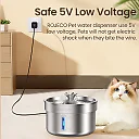 Cat Water Fountain Stainless Steel with US Adapter, Quiet Pet Water Fountain for Cats & Dogs, 2L or 4L