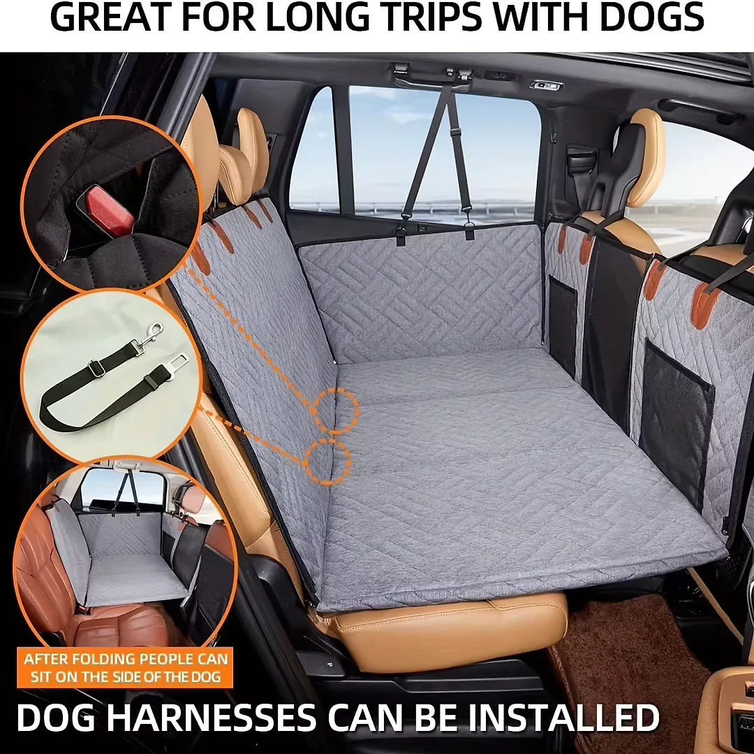 Dog Car Seat Cover Hammock, Waterproof Scratchproof Back Seat Protector, Nonslip Soft Dog Seat Cover for Cars & SUVs
