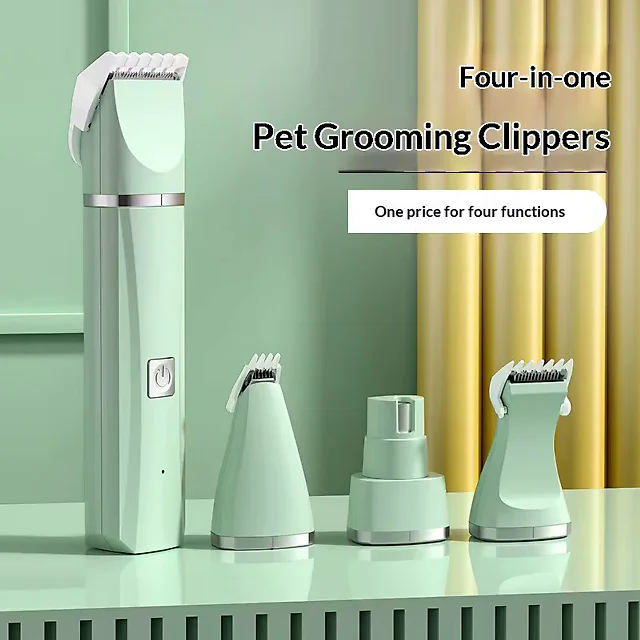 Quiet Dog Clippers, Rechargeable Cordless Pet Grooming Clippers with Stainless Steel Blade for Dogs & Cats, Home Grooming