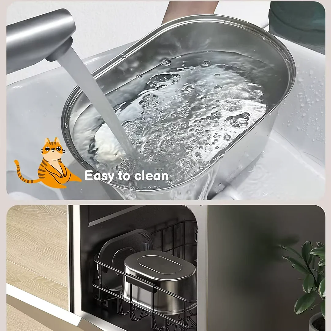 Cat Water Fountain with Faucet, Stainless Steel Pet Fountain for Cats & Dogs, Optional Filter Kit & Motion Sensor