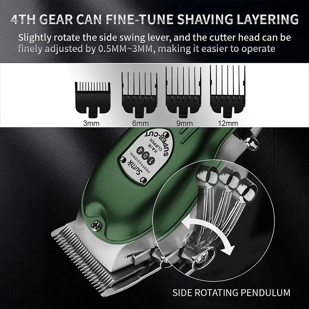 Professional Dog Clippers, All-Metal Cordless Rechargeable Dog Grooming Clippers with Digital Display & Guide Combs, Low Noise