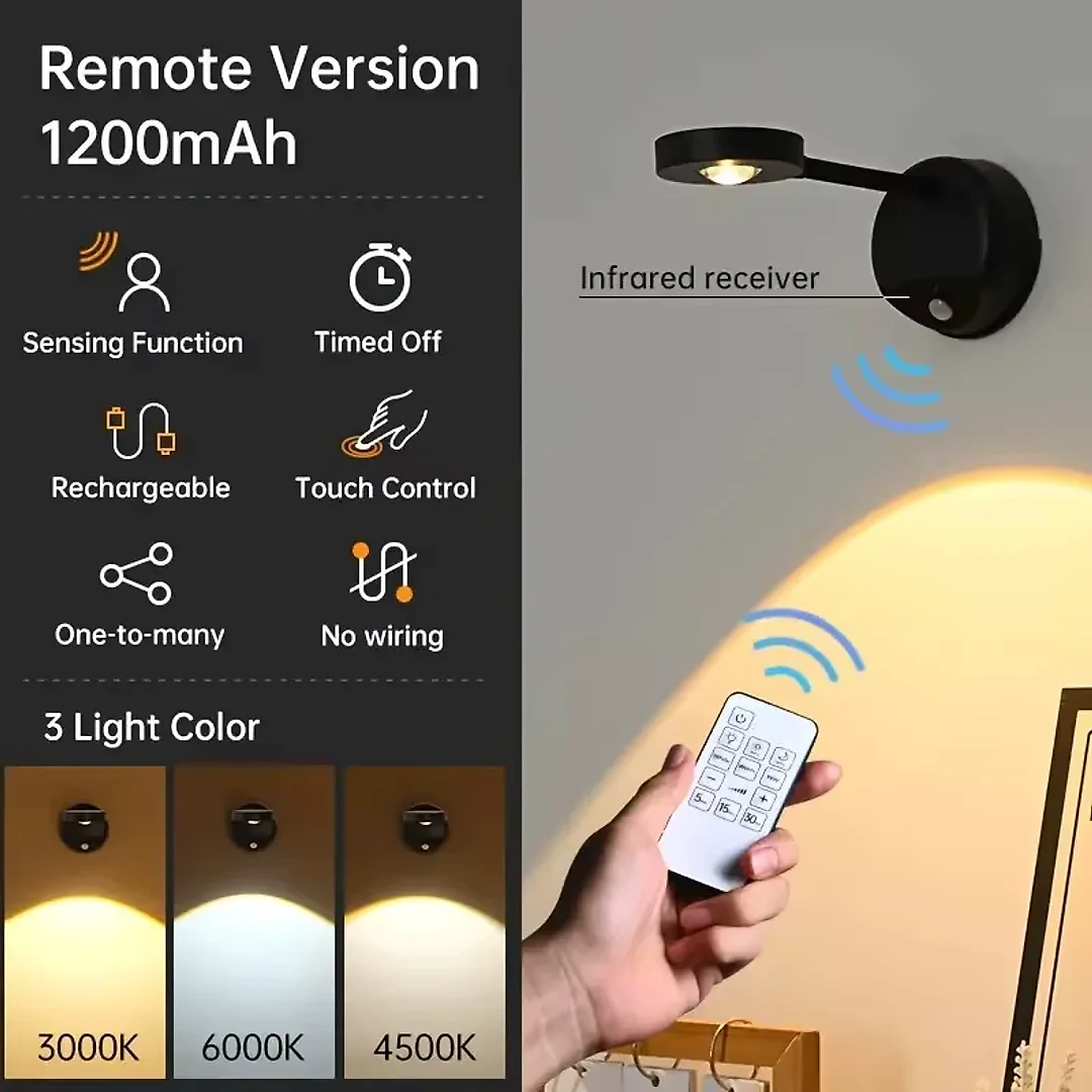 Motion Sensor Spotlight Indoor, Rechargeable Wireless LED Accent Lights for Art & Shelves, 3 Color Temperatures, 2-Pack or 4-Pack
