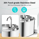 Cat Water Fountain Stainless Steel 2.2L, Motion Sensor Pet Water Fountain for Cats & Dogs with Water Level Window & 4 Filters