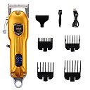 Professional Dog Clippers, All-Metal Cordless Rechargeable Dog Grooming Clippers with Digital Display & Guide Combs, Low Noise
