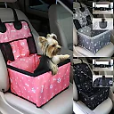 Dog Car Seat for Small & Medium Dogs, Waterproof Pet Booster Seat with Storage Pockets, Non-Slip Portable Travel Bed for Back Seat