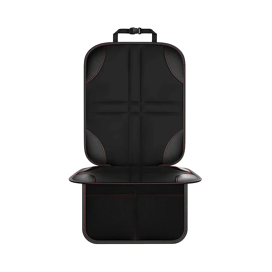 Car Seat Protector Mat with Storage Pockets, Waterproof Non-Slip Seat Cover for Dogs & Child Car Seats, Single or 2-Pack