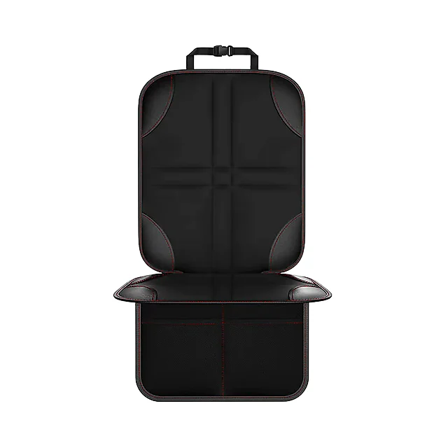 Car Seat Protector Mat with Storage Pockets, Waterproof Non-Slip Seat Cover for Dogs & Child Car Seats, Single or 2-Pack