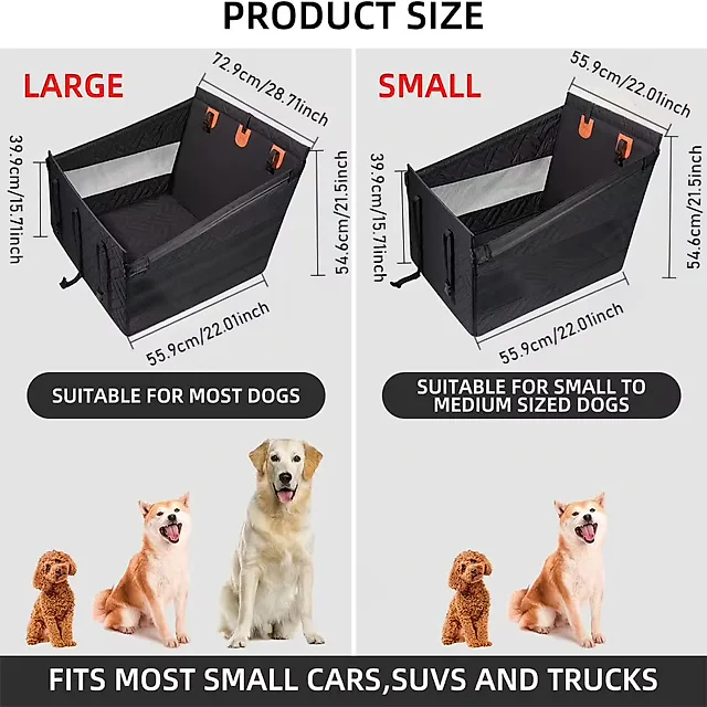 Dog Car Bed for Back Seat, Waterproof Dog Hammock Extender with Nest-Style Sides & Mesh Pocket, Scratchproof Seat Cover