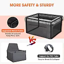 Elevated Dog Car Seat for Small Dogs, Console Booster Seat with Metal Frame & Removable Washable Cover, Portable Pet Travel Bed