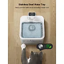 Wireless Cat Fountain Stainless Steel 2.5L, 4000mAh Battery Operated Pet Water Fountain with Motion Sensor, Quiet & Cordless