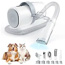Dog Grooming Vacuum Kit, 2.5L Pet Grooming Vacuum with 3 Suction Modes & 5 Tools incl. Clipper, Low-Noise Dog Hair Vacuum, White