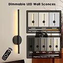 Magnetic Rechargeable Wall Lamp, 20 Inch Battery Operated LED Wall Sconce, Wire-Free Dimmable Linear Wall Light for Hallway & Bedroom