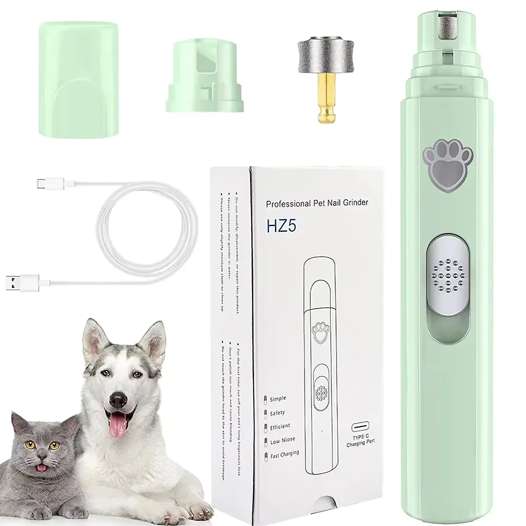 Pet Nail Grinder with Diamond Grinding Wheel, USB Rechargeable Dog Nail Trimmer for Dogs & Cats, Compact Electric Nail File