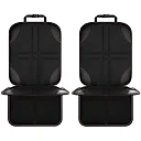 Car Seat Protector Mat with Storage Pockets, Waterproof Non-Slip Seat Cover for Dogs & Child Car Seats, Single or 2-Pack