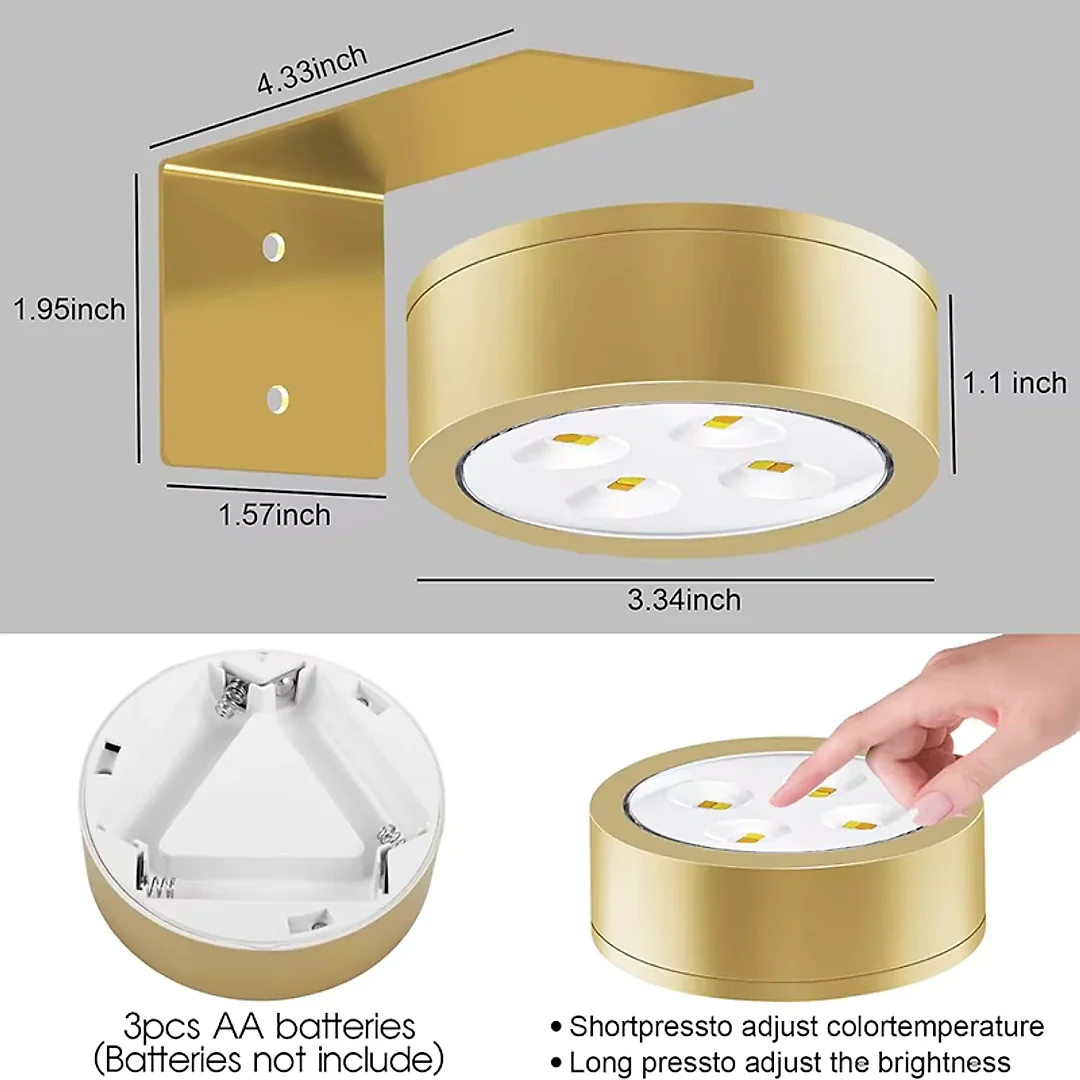 Battery Operated Picture Lights with Remote, Magnetic LED Puck Art Spotlights, Dimmable with Timer & 3 Color Modes, 3-Pack or 6-Pack
