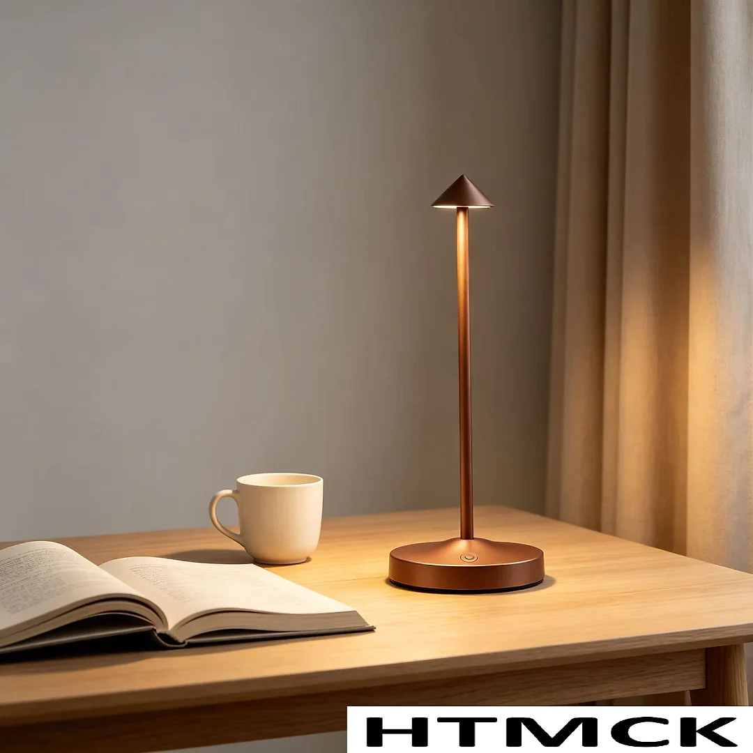 Rechargeable Table Lamp, Cordless LED Touch Lamp with 3 Color Temperatures & Stepless Dimming, Battery Operated Lamp for Restaurant & Bedroom, Black