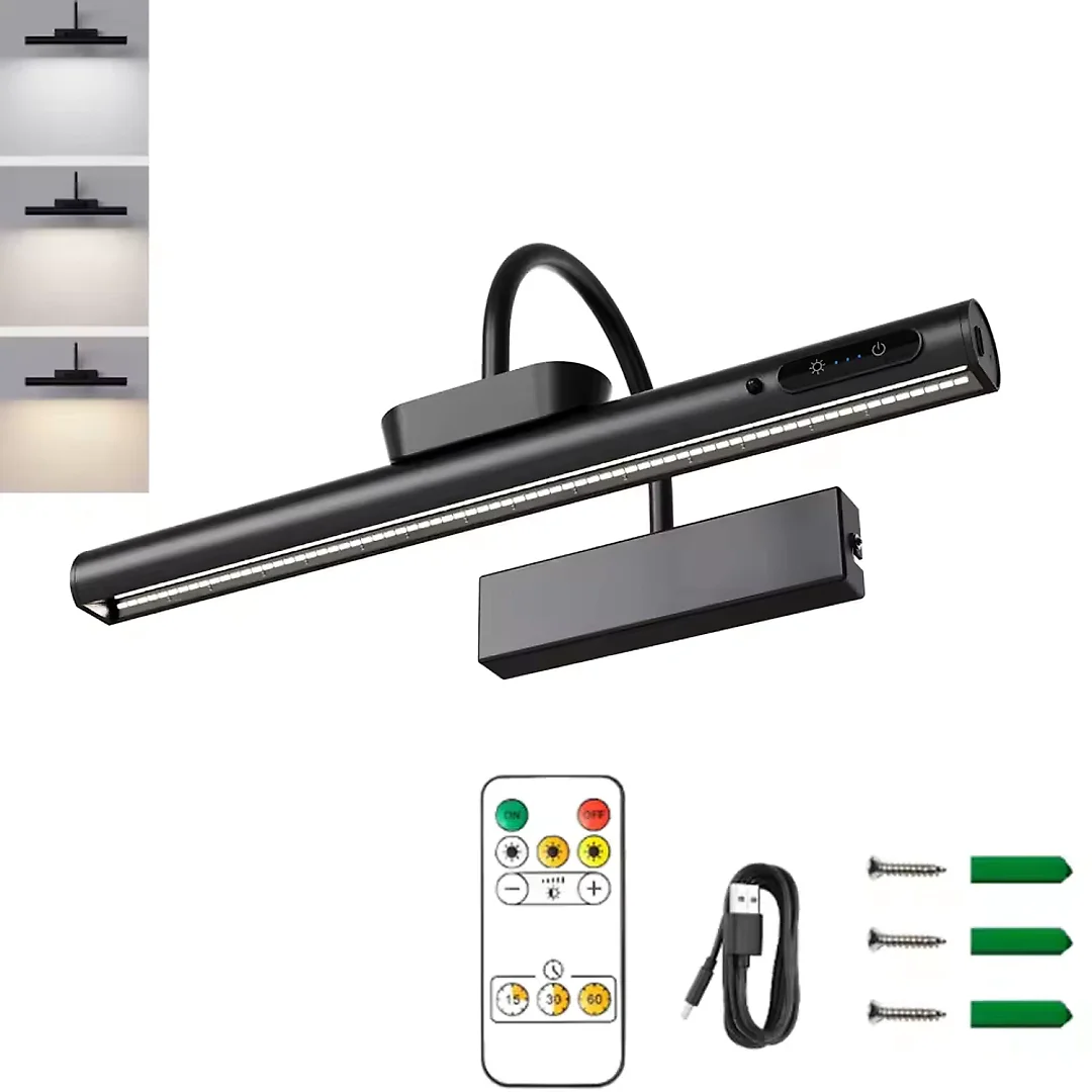 Rechargeable Picture Light with Remote, Battery Operated 4000mAh LED Art Light, Cordless Wireless Painting Light for Artwork & Mirrors