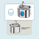 Cat Water Fountain Stainless Steel 3.2L, Pet Water Fountain for Cats & Dogs with Water Level Window, Filter Kit & Optional Motion Sensor