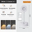 Wireless Picture Light, Rechargeable 2000mAh LED Art Spotlight with Remote or Motion Sensor, Dimmable Cordless Accent Light