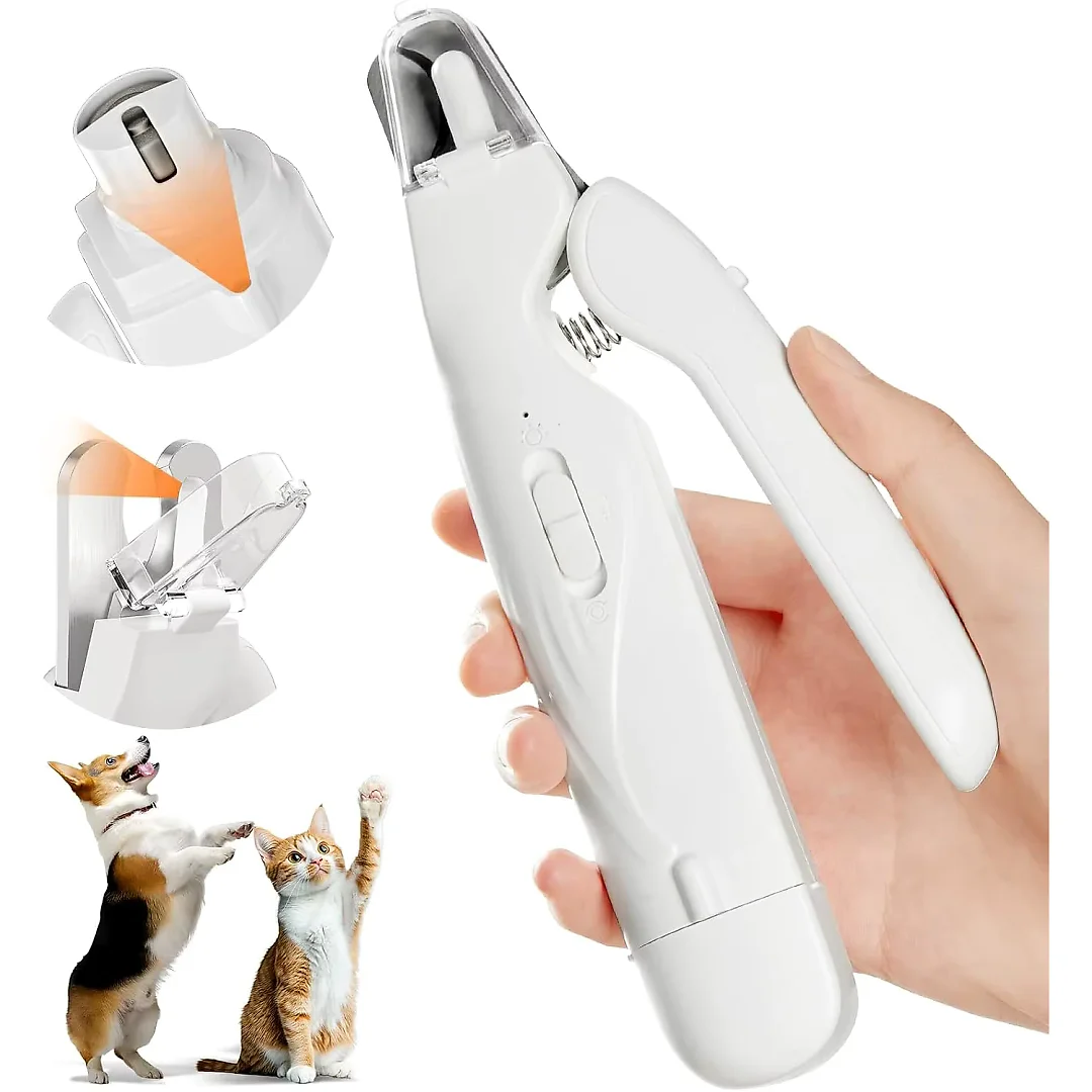 Quiet Dog Nail Grinder with 2 LED Lights, Rechargeable Dog Nail Trimmer for Small, Medium & Large Dogs and Cats