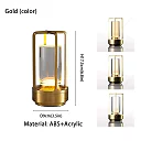 Cordless Lantern Table Lamp, Rechargeable LED Touch Lamp in Lantern or Slim Dome Style, Dimmable Battery Operated Lamp for Restaurant & Bedroom