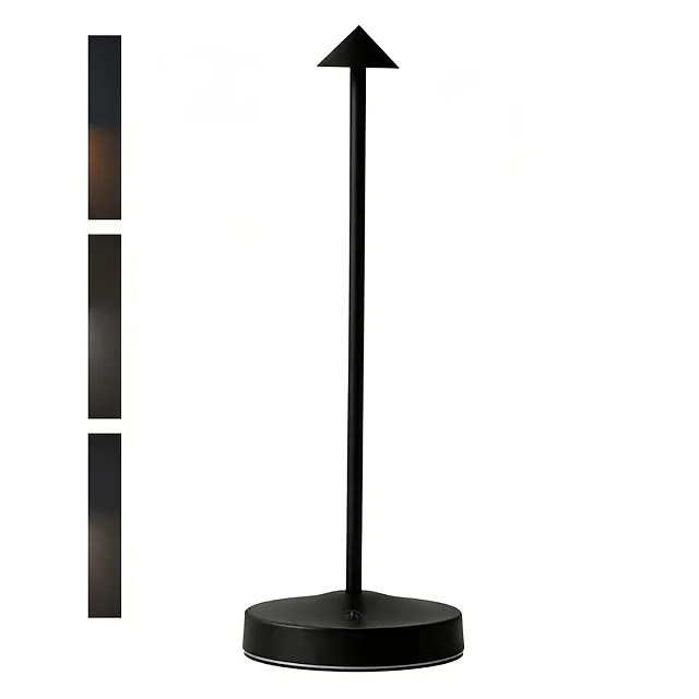 Rechargeable Table Lamp, Cordless LED Touch Lamp with 3 Color Temperatures & Stepless Dimming, Battery Operated Lamp for Restaurant & Bedroom, Black