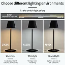 Cordless Table Lamp, Rechargeable LED Touch Lamp with USB-C & 3 Brightness Levels, Battery Operated Bedside & Dining Table Lamp