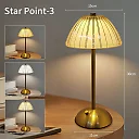 Crystal Table Lamp, Rechargeable Cordless LED Touch Lamp with Crystal-Effect Shade, Battery Operated Gold Bedside Night Light