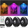 Rechargeable Puck Lights with Remote, Wireless RGB LED Under Cabinet Lighting with Timer & Touch Control, Stick-On Closet Lights, 3 or 6-Pack