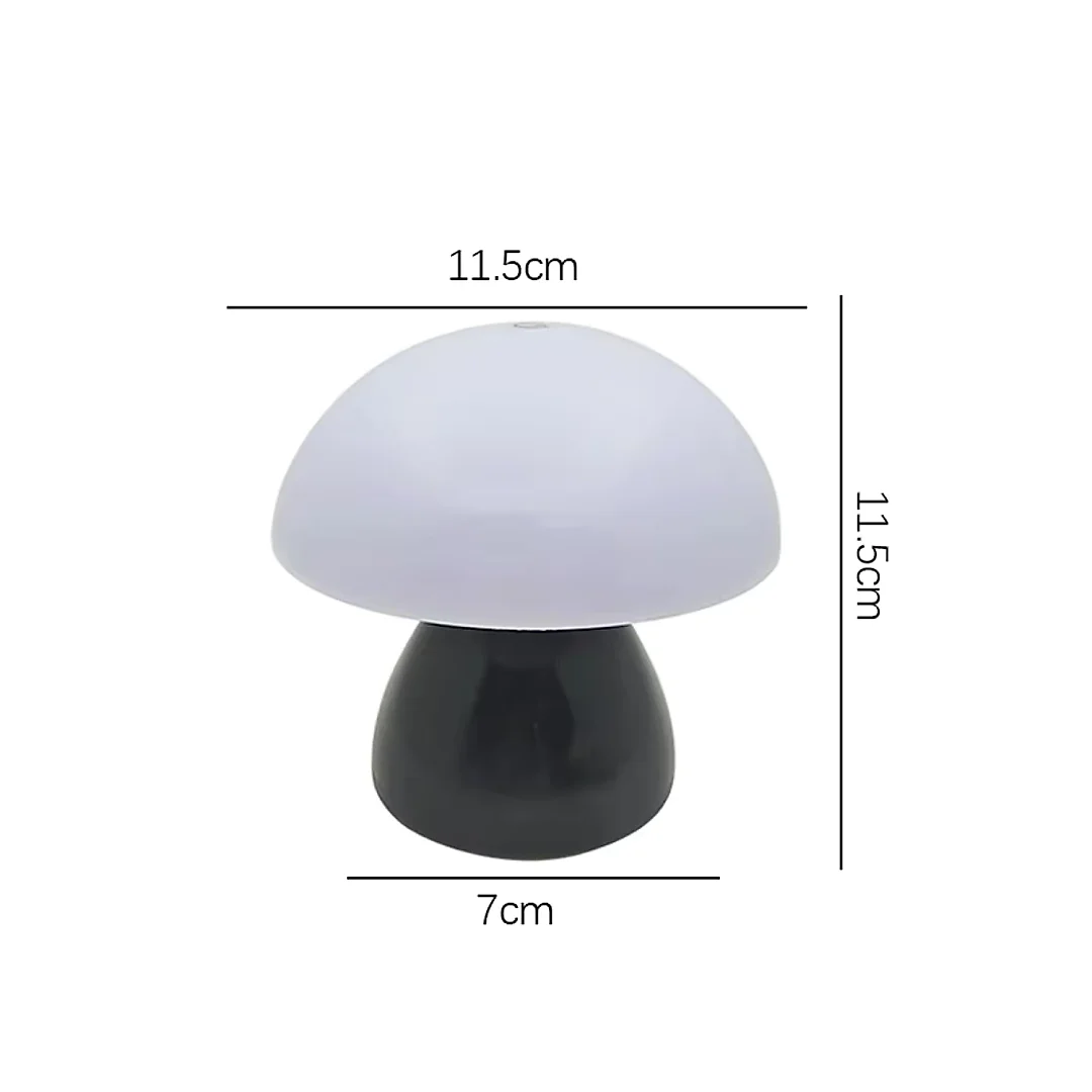 Mushroom Lamp, Cordless Rechargeable Mini Table Lamp with Touch Control, Battery Operated LED Night Light for Bedroom, Nursery & Cafe