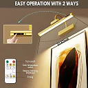 Rechargeable Picture Light with Remote, Battery Operated 4000mAh LED Art Light, Cordless Wireless Painting Light for Artwork & Mirrors