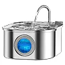 Cat Water Fountain Stainless Steel 3.2L, Pet Water Fountain for Cats & Dogs with Water Level Window, Filter Kit & Optional Motion Sensor