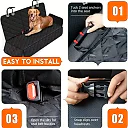 Dog Seat Cover for Back Seat, Waterproof Nonslip Dog Hammock for Car, Scratchproof Rear Seat Protector for Cars, Trucks & SUVs, Black