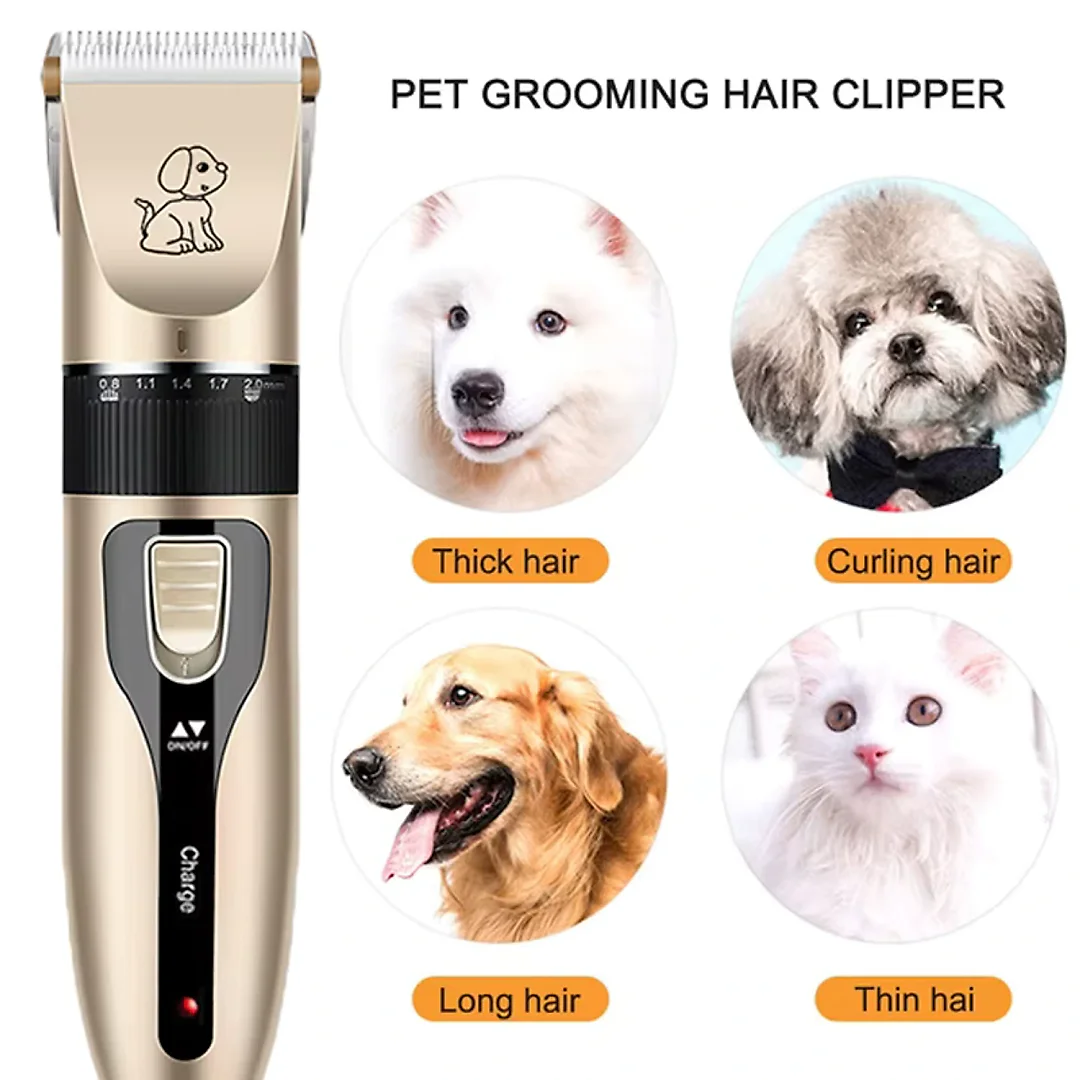 Dog Grooming Kit with Clippers, Rechargeable Cordless Dog Clippers with Guide Combs, Scissors & Nail Clipper Options for Dogs & Cats