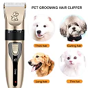 Dog Grooming Kit with Clippers, Rechargeable Cordless Dog Clippers with Guide Combs, Scissors & Nail Clipper Options for Dogs & Cats