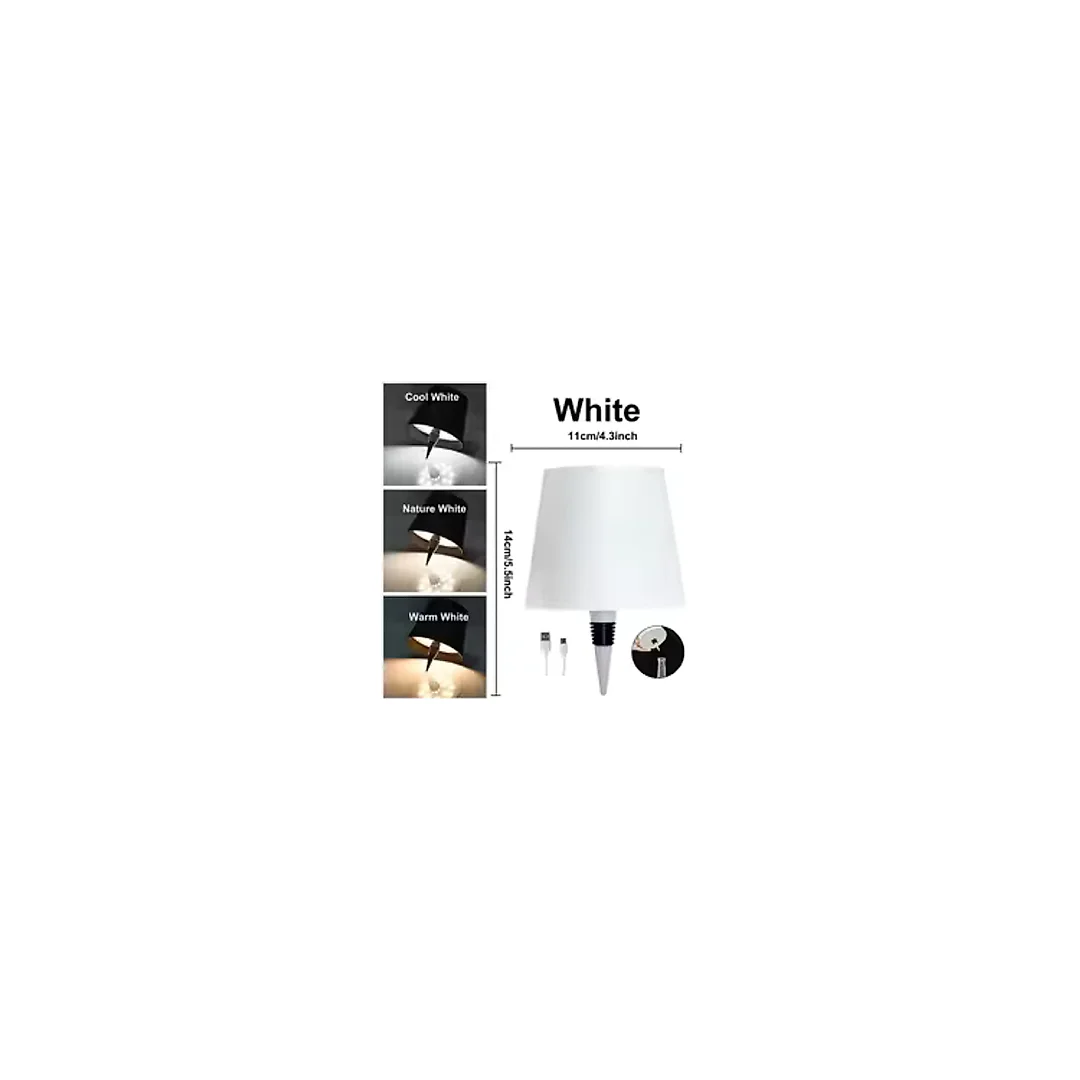 Wine Bottle Lamp, Rechargeable Cordless LED Bottle Lamp Shade with Touch Dimming & 3 Light Colors, Bar & Restaurant Table Decor