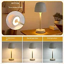 Water Ripple Lamp, Rechargeable Mushroom Table Lamp with 16 Colors, Ocean Wave Projector Night Light for Bedroom & Living Room