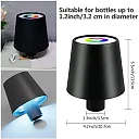 Wine Bottle Lamp, Rechargeable Cordless LED Bottle Lamp Shade with Touch Dimming & 3 Light Colors, Bar & Restaurant Table Decor